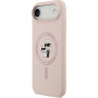 Karl Lagerfeld Karl and Choupette silikonska maska s MagSafe za iPhone Air - roza