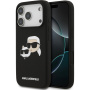 Karl Lagerfeld Double Heads silikonska maska s MagSafe za iPhone 17 Pro - crna