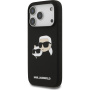 Karl Lagerfeld Double Heads silikonska maska s MagSafe za iPhone 17 Pro - crna