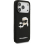 Karl Lagerfeld Double Heads silikonska maska s MagSafe za iPhone 17 Pro - crna