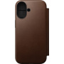 Nomad Modern Leather Folio flip maska s MagSafe za iPhone 17 - smeđa