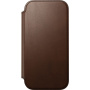 Nomad Modern Leather Folio flip maska s MagSafe za iPhone 17 - smeđa