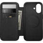 Nomad Modern Leather Folio preklopna maska s MagSafe za iPhone 17 - crna