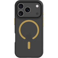 Tactical Hyperstealth 2.0 prozirna maskica sa žutim MagSafe za iPhone 17 Pro - crna