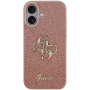 Guess Fixed Glitter 4G Metal Logo svjetlucava maska za iPhone 17 - ružičasta