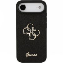 Guess Fixed Glitter 4G Metal Logo svjetlucava maska za iPhone Air - crna