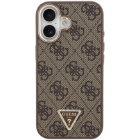 Guess 4G Triangle Logo Gold Frame maska s MagSafe za iPhone 17 - smeđa