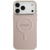 Guess Saffiano maska s MagSafe za iPhone 17 Pro Max - roza