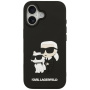 Karl Lagerfeld 3D Rubber Karl and Choupette maska za iPhone 17 - crna