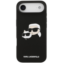 Karl Lagerfeld Double Heads silikonska maska s MagSafe za iPhone Air - crna