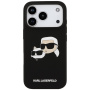 Karl Lagerfeld Double Heads silikonska maska s MagSafe za iPhone 17 Pro - crna