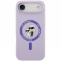 Karl Lagerfeld Karl and Choupette silikonska maska s MagSafe za iPhone Air - ljubičasta