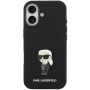 Karl Lagerfeld Metal Ikonik silikonska maska za iPhone 17 - crna