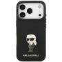 Karl Lagerfeld Metal Ikonik silikonska maska za iPhone 17 Pro - crna