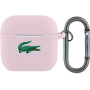 Lacoste Croc Logo silikonska maska s karabinom za AirPods 4 / 5 - ružičasta