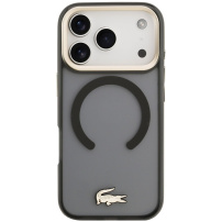 Lacoste Frosted Finish Gold Logo maska s MagSafe za iPhone 17 Pro Max - siva