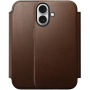 Nomad Modern Leather Folio flip maska s MagSafe za iPhone 17 - smeđa