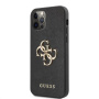 Guess Saffiano Big 4G Metal Logo maskica za iPhone 12 Pro Max - crni