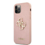 Guess Saffiano Big 4G Metal Logo maskica za iPhone 12 Pro Max - ružičasti