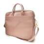 Guess Saffiano Vintage Script torba za MacBook do 16" - ružičasto-zlatna