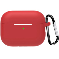 Zaštitna silikonska maska s karabinjerom za AirPods Pro 3 - crvena