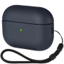 Maska s teksturom kože i vezicom za AirPods Pro 3 - tamno plava