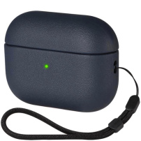 Maska s teksturom kože i vezicom za AirPods Pro 3 - tamno plava