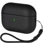 Maska s teksturom kože i remenom za AirPods Pro 3 - crna
