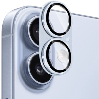 NORTHJO kaljeno staklo s metalnim okvirom za zaštitu leća kamere za iPhone 17 - plavo