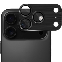 ENKAY kaljeno staklo s brušenim okvirom za zaštitu leća kamere za iPhone 17 Pro Max - crno