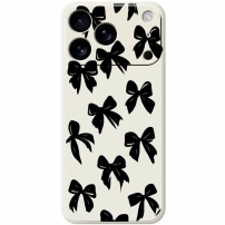 Zaštitna maska s uzorkom mašnica za iPhone 17 Pro Max - bež