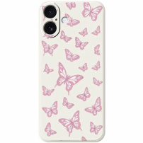 Zaštitna maska s uzorkom leptira za iPhone 17 - bež