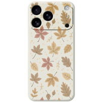Zaštitna maska s uzorkom jesenskog lišća za iPhone 17 Pro - bež