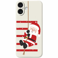 Zaštitna maska s uzorkom Djeda Mraza za iPhone 17 - bež