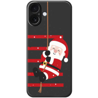 Zaštitna maska s uzorkom Djeda Mraza za iPhone 17 - crna