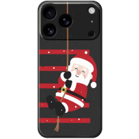 Zaštitna maska s uzorkom Djeda Mraza za iPhone 17 Pro - crna