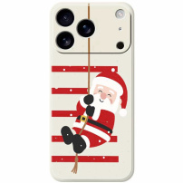 Zaštitna maska s uzorkom Djeda Mraza za iPhone 17 Pro Max - bež