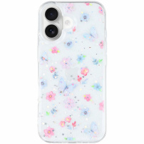 Svjetlucava prozirna maskica za iPhone 17 - leptiri