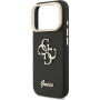 Guess Grained 4G Logo maska s preklopnim stalkom za iPhone 17 Pro - crna