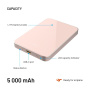 FIXED MagZen 5 Crystal Qi2 bežični MagSafe powerbank s USB-C priključkom - 5 000 mAh - ružičasta