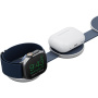 ENERGEA AluMag Trio Qi2 3u1 sklopivi bežični MagSafe punjač za iPhone / Apple Watch / AirPods - 15W - tamno plava
