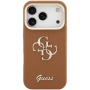 Guess Grained 4G Logo maska s preklopnim stalkom za iPhone 17 Pro - smeđa