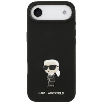 Karl Lagerfeld Metal Ikonik silikonska maska za iPhone Air - crna