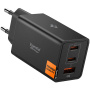 Spigen Essential brzi punjač adapter s 2x USB-C / USB-A priključka - 67W - crni