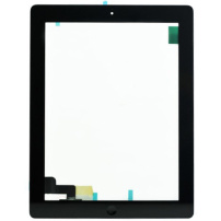 Prednji zaslon osjetljiv na dodir (touch screen) za Apple iPad 2 s gumbom Home Button i ljepilom - Vrhunska kvaliteta - crna