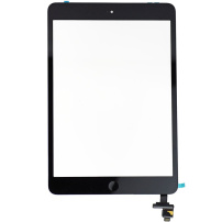 Prednji zaslon osjetljiv na dodir (touch screen) za Apple iPad mini s gumbom Home Button i ljepilom - Vrhunska kvaliteta - crna