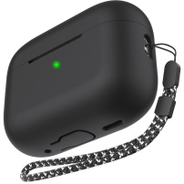 AhaStyle silikonska futrola s remenom za AirPods Pro 3 - crna