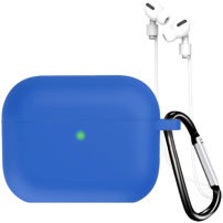 Silikonska futrola s karabinerom i vezicom protiv gubitka za AirPods Pro 3 - kraljevski plava