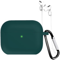 Silikonska maska s karabinom i vrpcom protiv gubitka za AirPods Pro 3 - petrolej