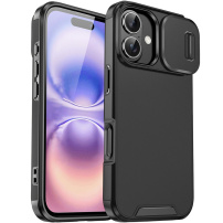 Matna maska s kliznim poklopcem za kameru za iPhone 17 - crna
